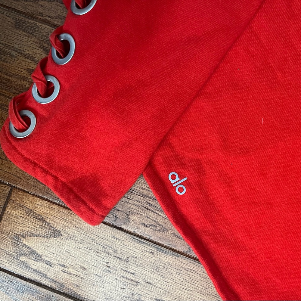 ALO Yoga Red Grommet Sweatshirt - Picture 7 of 9